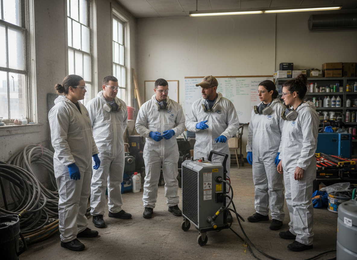 The Mold Remediation Service Edison team at work in EDISON