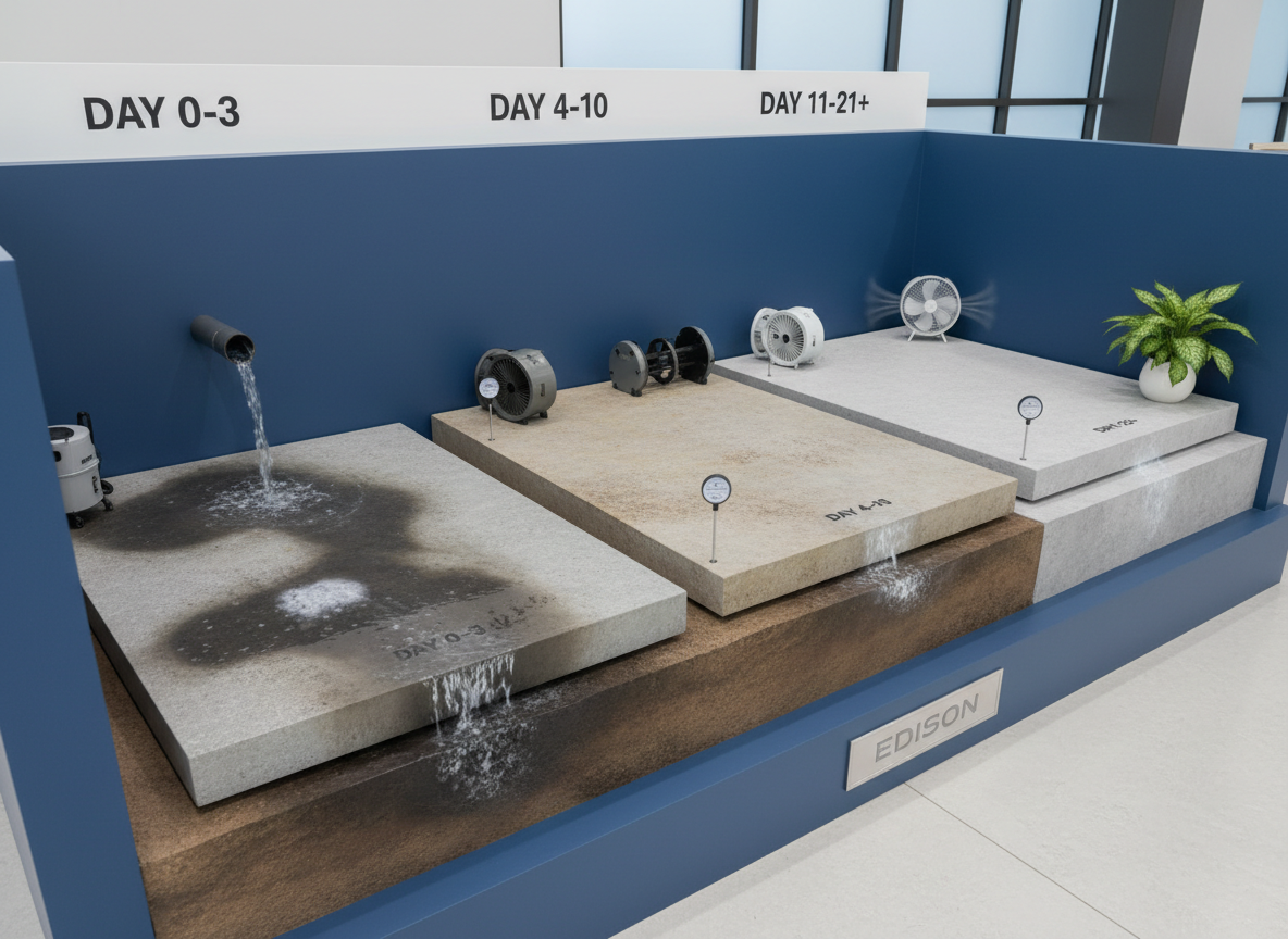 Post-Leak Drying Timeline for Edison Slab Foundations